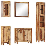 5 Piece Bathroom Set Solid Wood