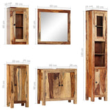 5 Piece Bathroom Set Solid Wood