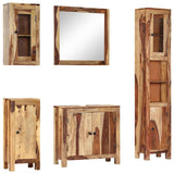 5 Piece Bathroom Set Solid Wood