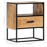 Nightstand 40x30x50 cm Solid Mango Wood - Low Angle