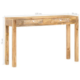Console Table 120x30x75 cm Solid Mango Wood - Close-Up Angle