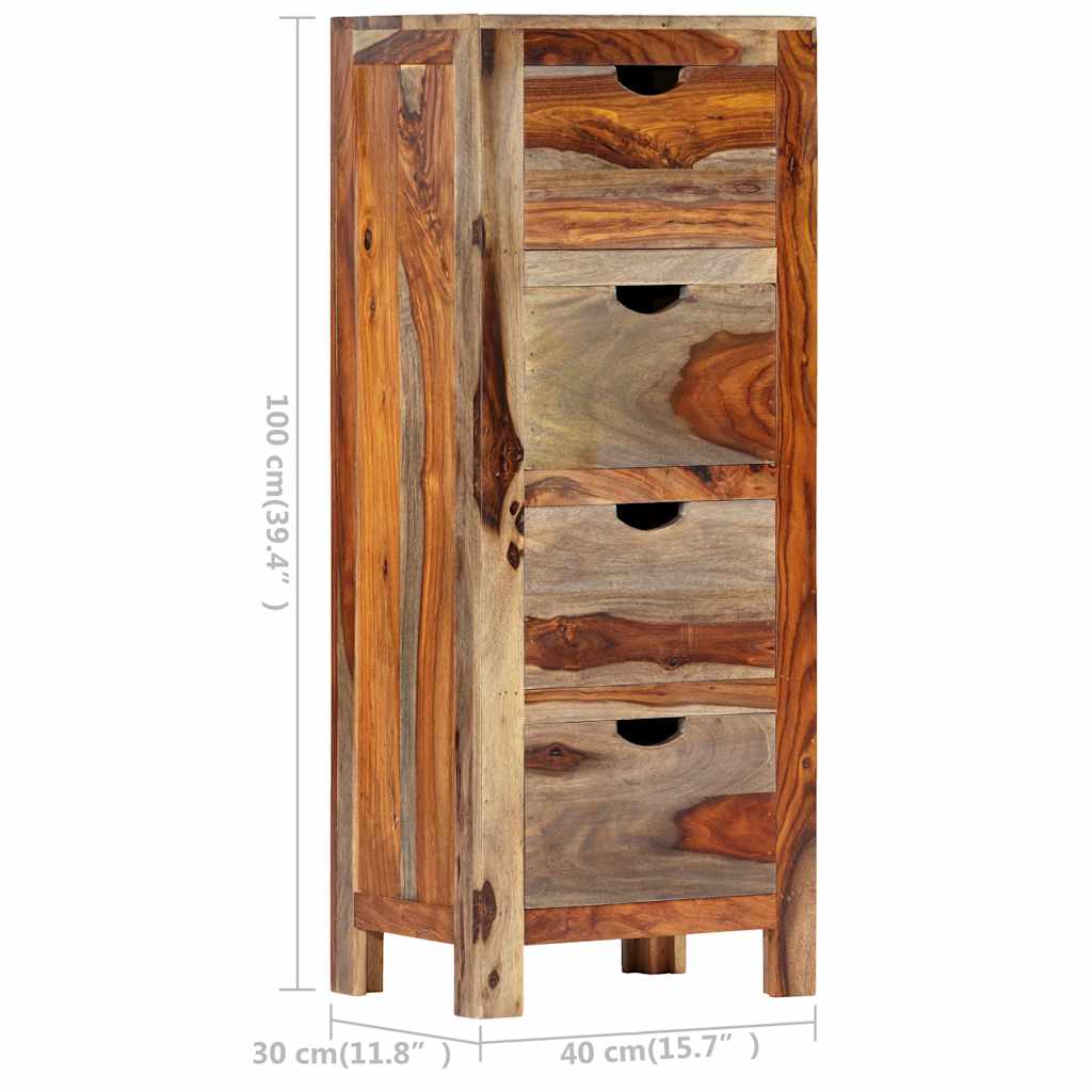 Drawer Cabinet 40x30x100 cm Solid Acacia Wood