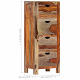 Drawer Cabinet 40x30x100 cm Solid Acacia Wood