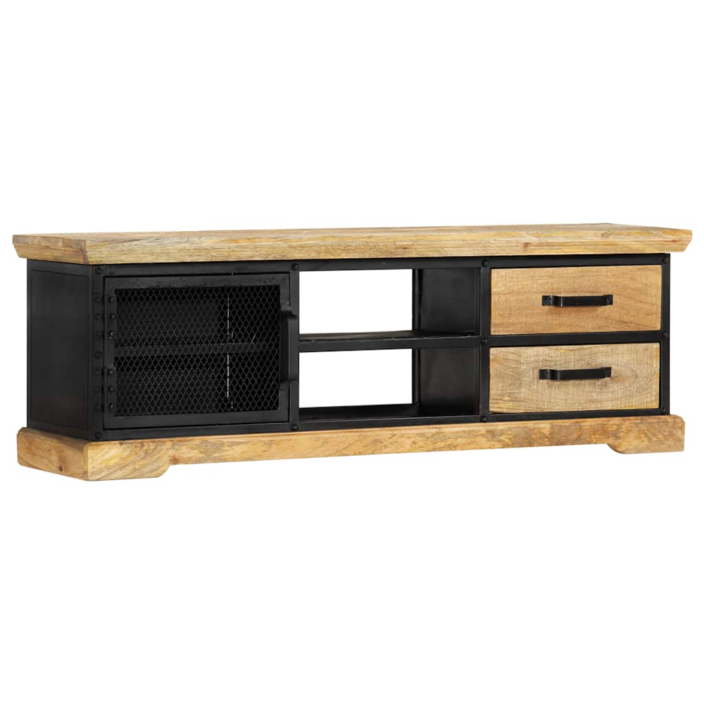 TV Cabinet Black 120x30x40 cm Solid Mango Wood