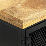 TV Cabinet Black 120x30x40 cm Solid Mango Wood - Low Angle
