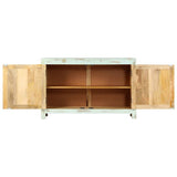 Sideboard Light Blue 110x35x70 cm Solid Mango Wood - Side View