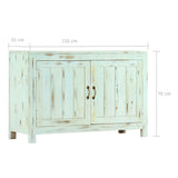 Sideboard Light Blue 110x35x70 cm Solid Mango Wood - Low Angle