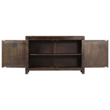 Sideboard with Carved Design 110x35x70 cm Solid Mango Wood - Side View