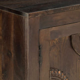 Sideboard with Carved Design 110x35x70 cm Solid Mango Wood - 45-Degree Angle