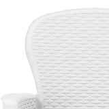 Garden Chairs 2 pcs with Cushion White Plastic Rattan Look