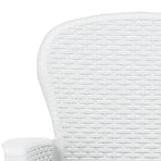 Garden Chairs 2 pcs with Cushion White Plastic Rattan Look