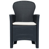 Garden Chairs 2 pcs with Cushion Anthracite Plastic Rattan Look - Top-Down View