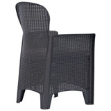 Garden Chair 2 pcs with Cushion Brown Plastic Rattan Look - Side View