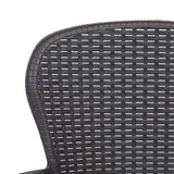 Garden Chair 2 pcs with Cushion Brown Plastic Rattan Look - 45-Degree Angle