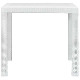 Garden Table White 79x79x72 cm Plastic Rattan Look