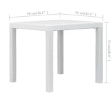 Garden Table White 79x79x72 cm Plastic Rattan Look
