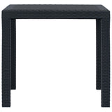 Garden Table Anthracite 79x79x72 cm Plastic Rattan Look
