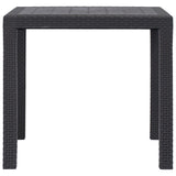 Garden Table Brown 79x79x72 cm Plastic Rattan Look