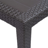 Garden Table Brown 79x79x72 cm Plastic Rattan Look - Side View