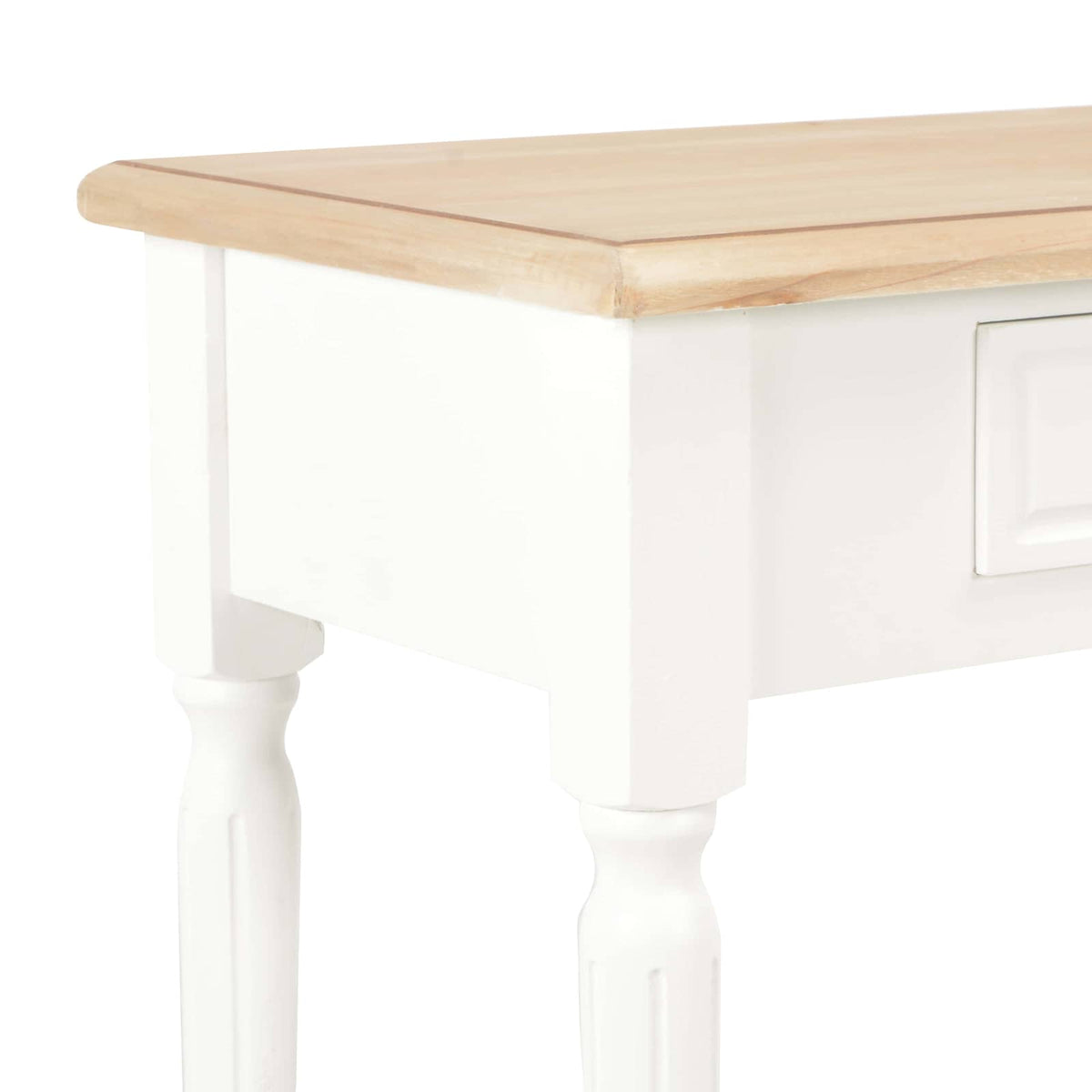 Table with Drawer White Wood