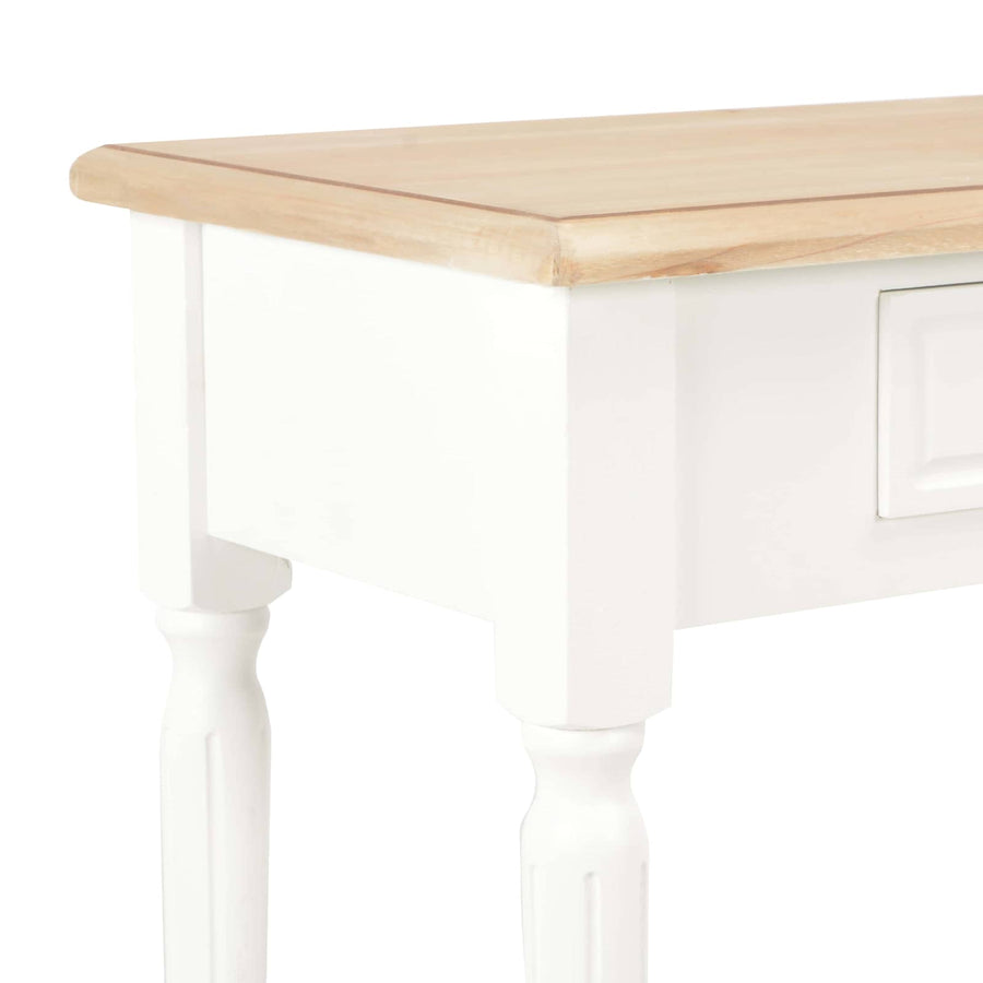 Table with Drawer White Wood
