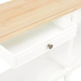 Table with Drawer White Wood