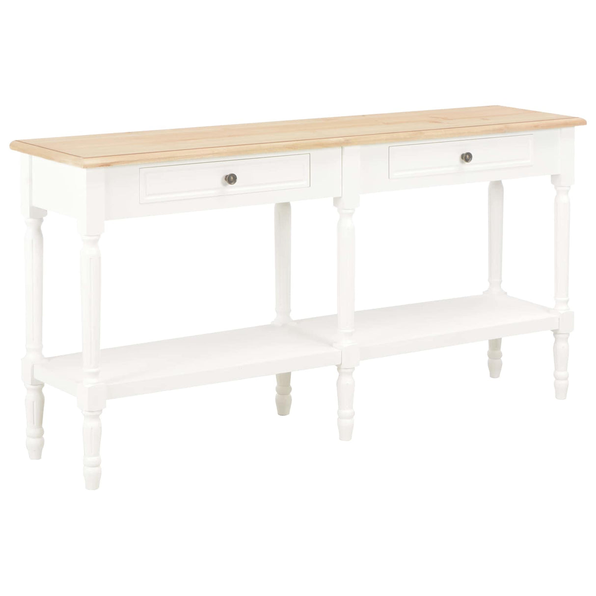 Table with Drawer White Wood