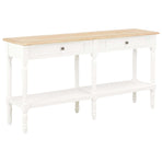 Table with Drawer White Wood