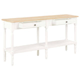 Table with Drawer White Wood - Front View