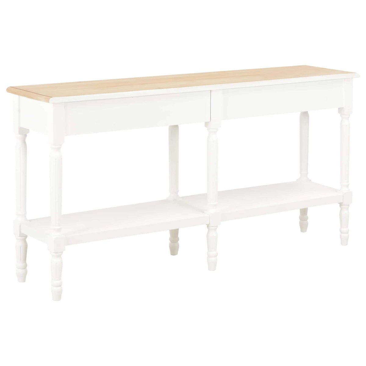 Table with Drawer White Wood