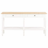 Table with Drawer White Wood