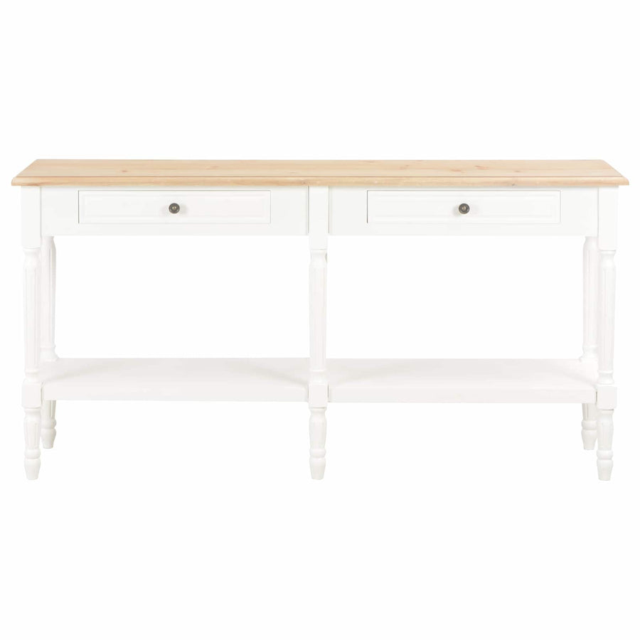 Table with Drawer White Wood