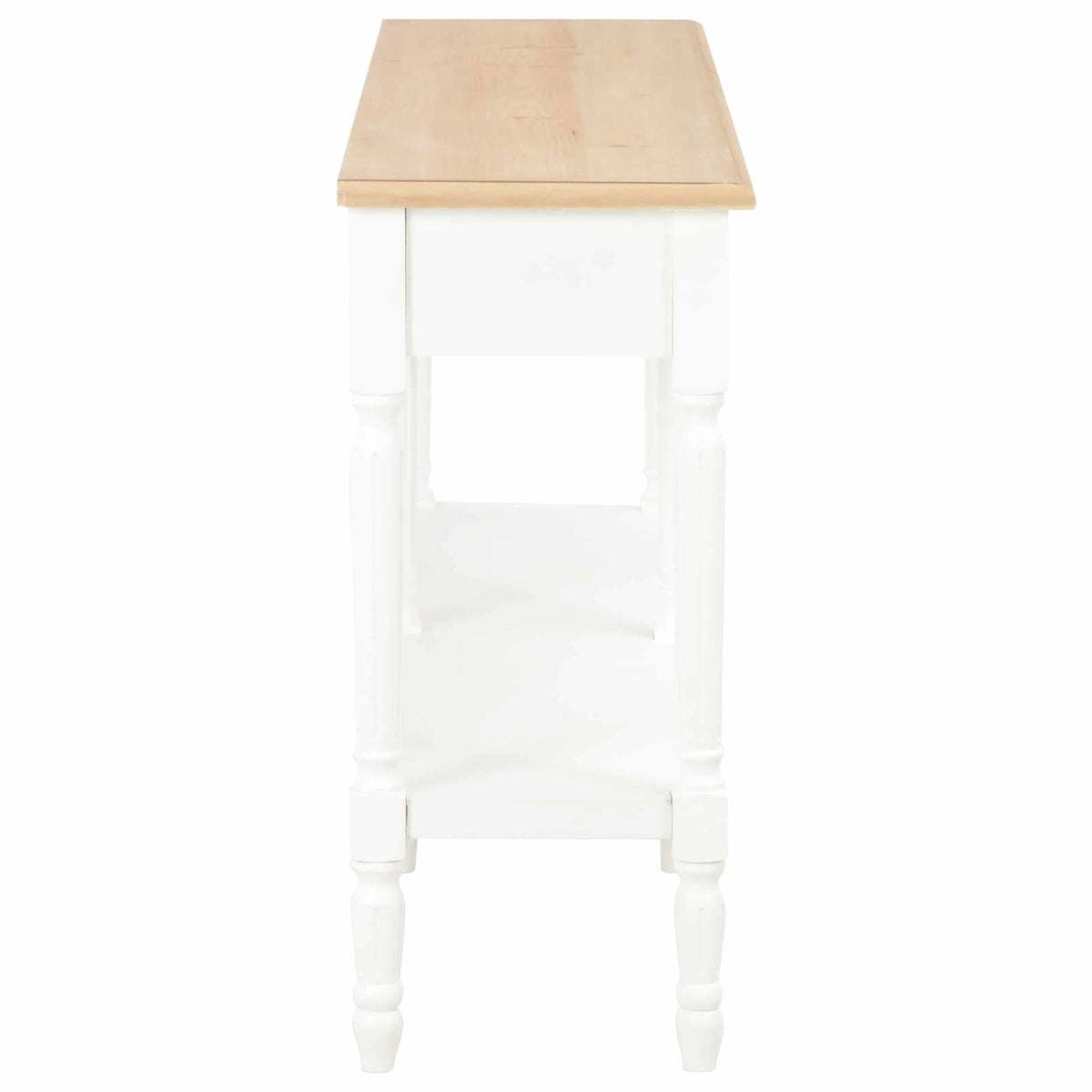 Table with Drawer White Wood