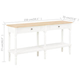 Table with Drawer White Wood - Low Angle