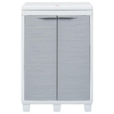 Garden Dustbin with 3 Bags Light Grey 65x38x102 cm