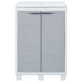 Garden Dustbin with 3 Bags Light Grey 65x38x102 cm - Side View