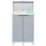Garden Dustbin with 3 Bags Light Grey 65x38x102 cm