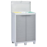 Garden Dustbin with 3 Bags Light Grey 65x38x102 cm - Close-Up Angle