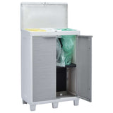 Garden Dustbin with 3 Bags Light Grey 65x38x102 cm - Low Angle