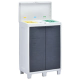 Garden Dustbin with 3 Bags Dark Grey 65x38x102 cm - Rear View