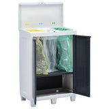 Garden Dustbin with 3 Bags Dark Grey 65x38x102 cm - Low Angle