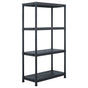 Storage Shelf Rack Black 100 kg 60x30x138 cm Plastic