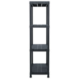 Storage Shelf Rack Black 100 kg 60x30x138 cm Plastic
