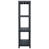 Storage Shelf Rack Black 100 kg 60x30x138 cm Plastic - Side View