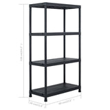 Storage Shelf Rack Black 100 kg 60x30x138 cm Plastic - Low Angle