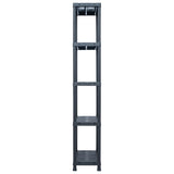Storage Shelf Rack Black 125 kg 60x30x180 cm Plastic - Side View
