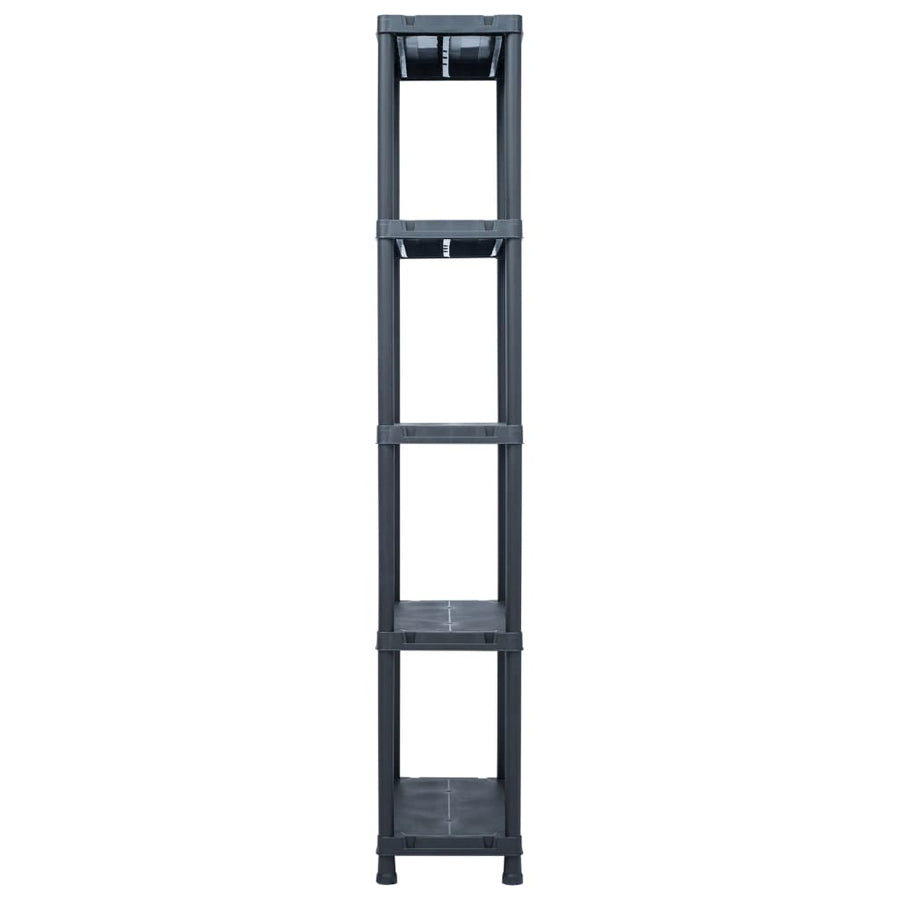 Storage Shelf Rack Black 125 kg 60x30x180 cm Plastic