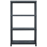 Storage Shelf Rack Black 200 kg 80x40x138 cm Plastic - Front View