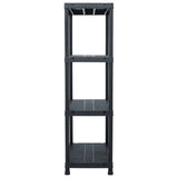 Storage Shelf Rack Black 200 kg 80x40x138 cm Plastic - Side View