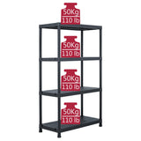 Storage Shelf Rack Black 200 kg 80x40x138 cm Plastic - Close-Up Angle